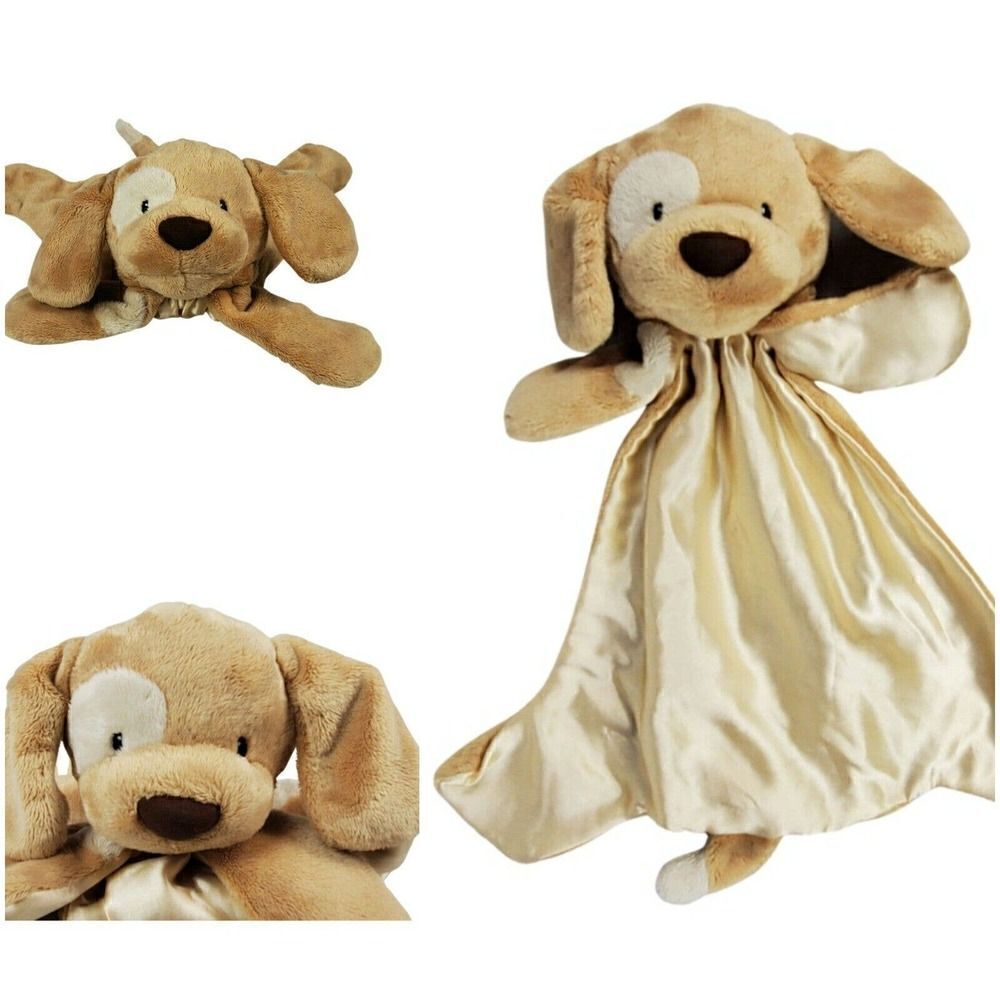 Baby Gund Spunky Puppy Dog Huggybuddy Security Blanket Tan Nostalgia Satin